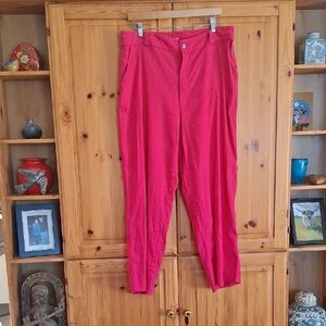 H By Halston Vibrant Pink Linen Blend Trouser Pants Size XL